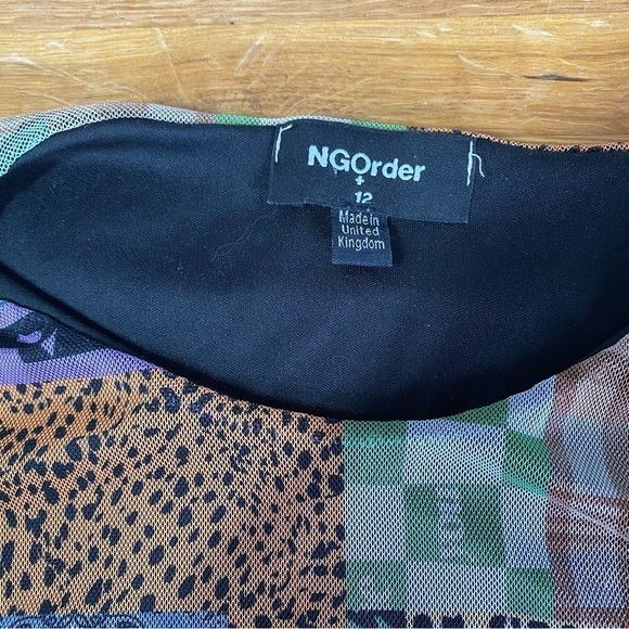 New Girl Order Patchwork Bodycon Mini Dress with Drawstrings Size 8 - Picture 7 of 10